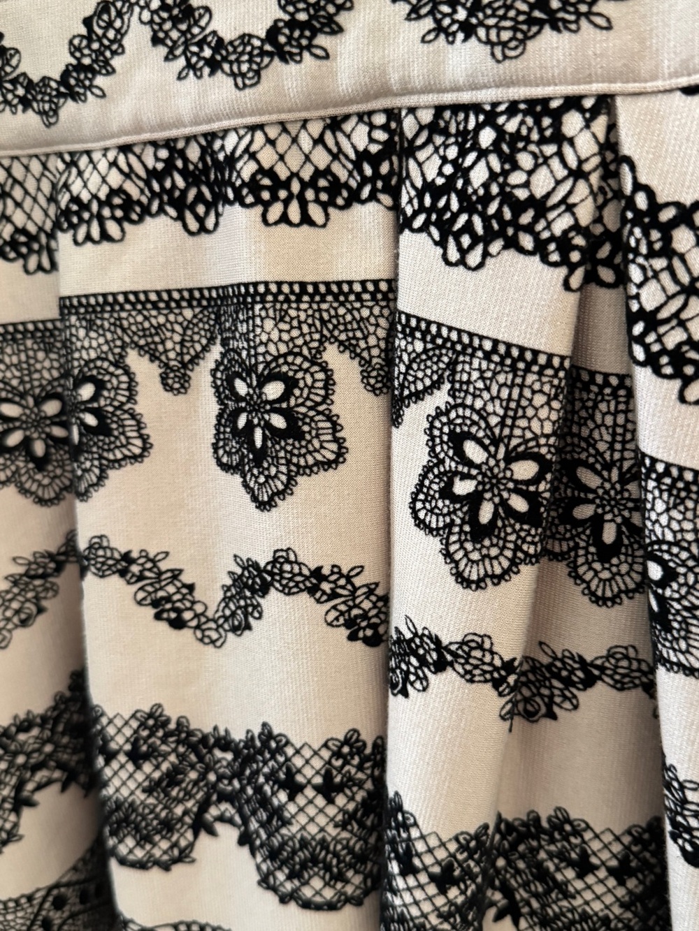 Elle Black and Blush Lace-Print Fit & Flare Women’s Dress - Picture 3 of 5
